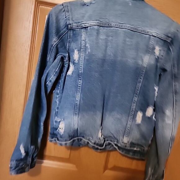 KanCan Denim Jean Jacket Women's Size S Destroyed Distressed Style KC5007M EUC - Picture 6 of 10